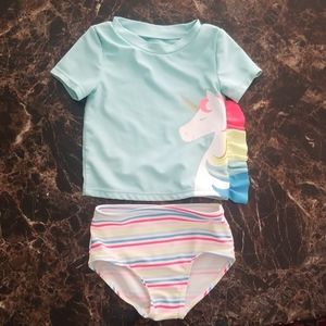 Unicorn Swim shirt and bottom